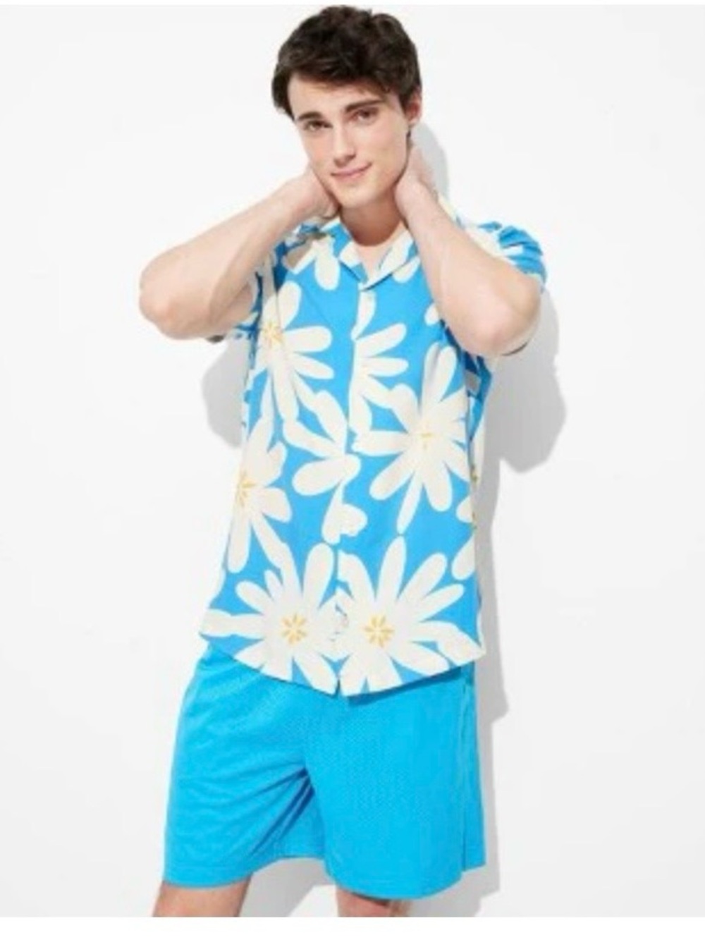 Original Use Blue Floral Short-Sleeve Camp Shirt